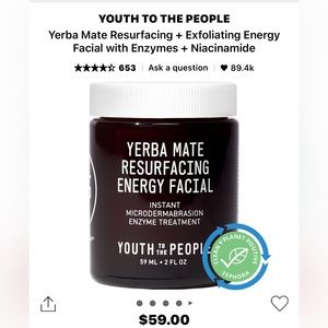 Youth to the People Yerba Mate Resurfacing + Exfoliating Energy Facial